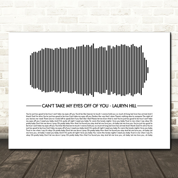 Lauryn Hill Can't Take My Eyes Off Of You Sound Wave Minimal Song Lyric Wall Art Canvas Framed Print