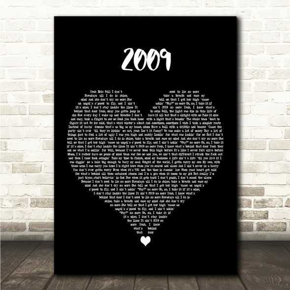 Mac Miller 2009 Black Heart Song Lyric Wall Art Canvas Framed Print