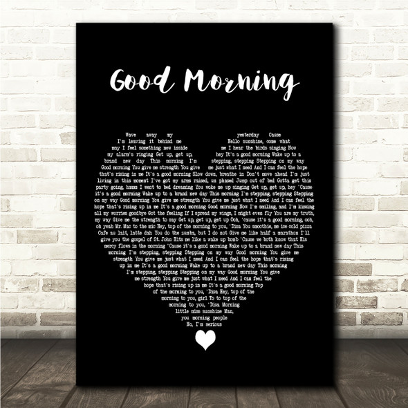 Mandisa Good Morning Black Heart Song Lyric Wall Art Canvas Framed Print