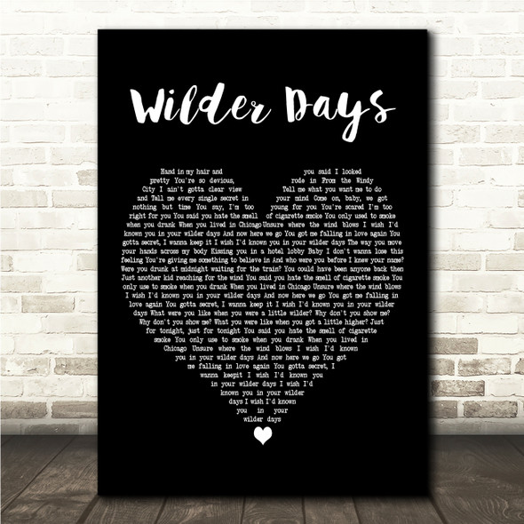 Morgan Wade Wilder Days Black Heart Song Lyric Wall Art Canvas Framed Print