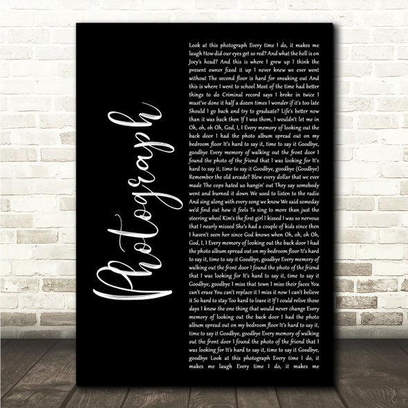 Nickelback Photograph Black Script Song Lyric Wall Art Canvas Framed Print