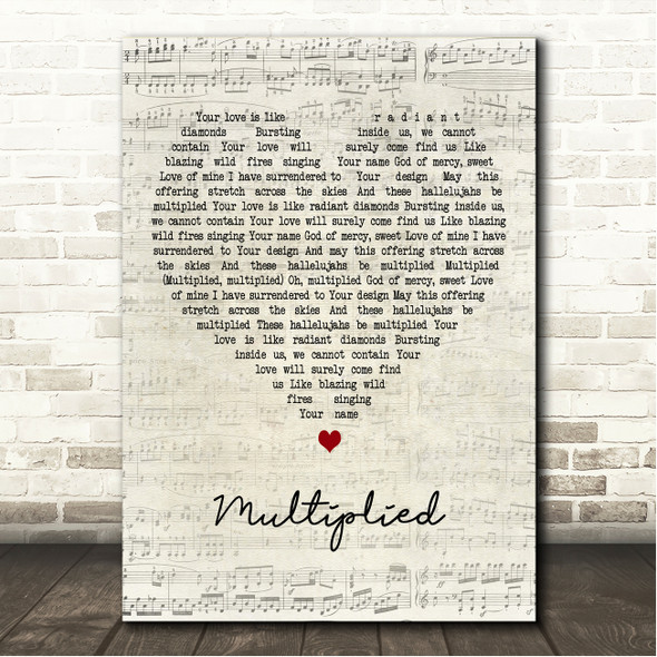 NEEDTOBREATHE Multiplied Script Heart Song Lyric Wall Art Canvas Framed Print