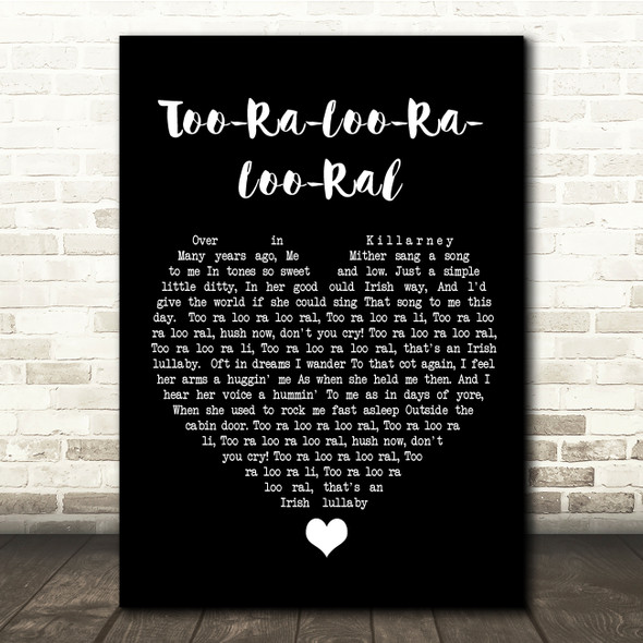 Van Morrison Too-Ra-Loo-Ra-Loo-Ral Black Heart Song Lyric Quote Music Print