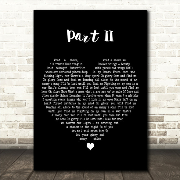 Paramore Part II Black Heart Song Lyric Wall Art Canvas Framed Print