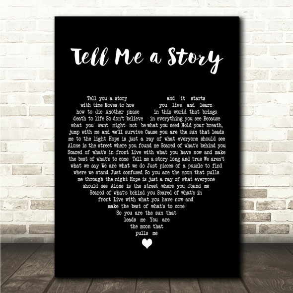 Phillip Phillips Tell Me a Story Black Heart Song Lyric Wall Art Canvas Framed Print