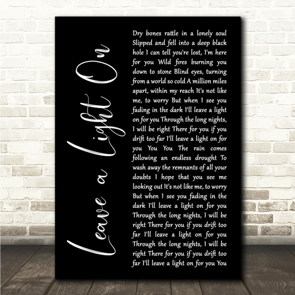 Papa Roach Leave a Light On Black Script Song Lyric Wall Art Canvas Framed Print