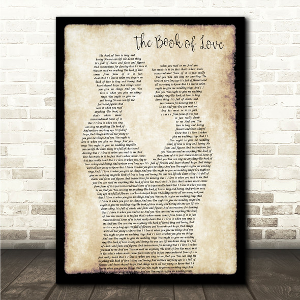 Peter Gabriel The Book of Love Gay Couple Two Men Dancing Song Lyric Wall Art Canvas Framed Print