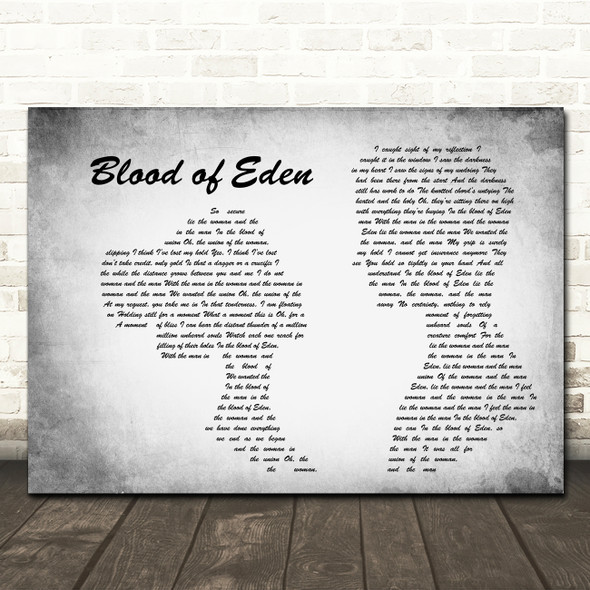 Peter Gabriel ft. Sinéad OConnor Blood of Eden Man Lady Couple Grey Song Lyric Wall Art Canvas Framed Print