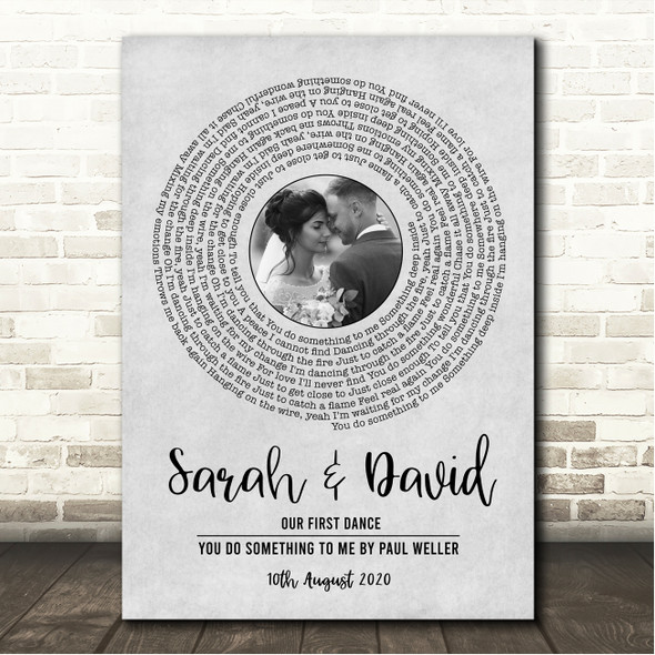 Paul Weller You Do Something To Me Grey Vinyl Record Wedding First Dance Photo Song Lyric Wall Art Canvas Framed Print
