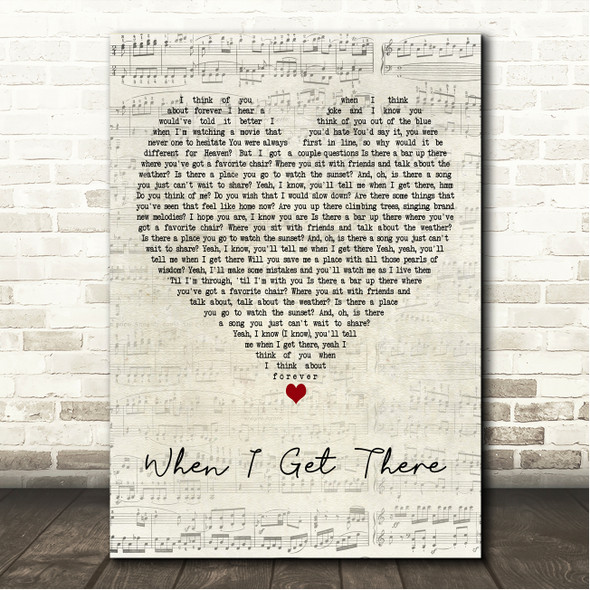 P!nk When I Get There Script Heart Song Lyric Wall Art Canvas Framed Print
