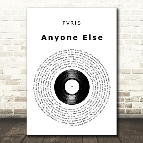 PVRIS Anyone Else Vinyl Record Song Lyric Wall Art Canvas Framed Print