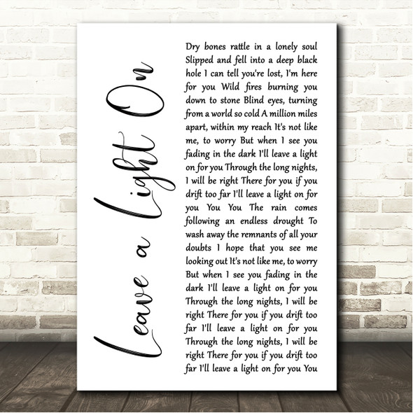 Papa Roach Leave a Light On White Script Song Lyric Wall Art Canvas Framed Print