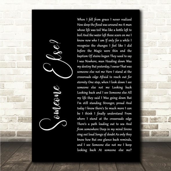 Queensrÿche Someone Else Black Script Song Lyric Wall Art Canvas Framed Print