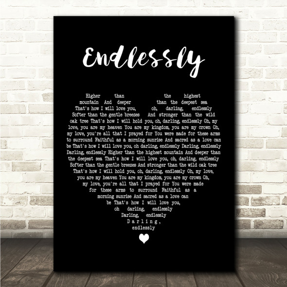 Randy Crawford Endlessly Black Heart Song Lyric Wall Art Canvas Framed Print