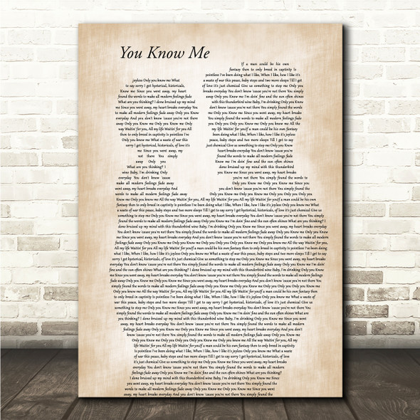 Robbie Williams You Know Me Father & Child Song Lyric Wall Art Canvas Framed Print