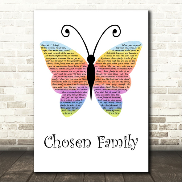 Rina Sawayama & Elton John Chosen Family Rainbow Butterfly Song Lyric Wall Art Canvas Framed Print