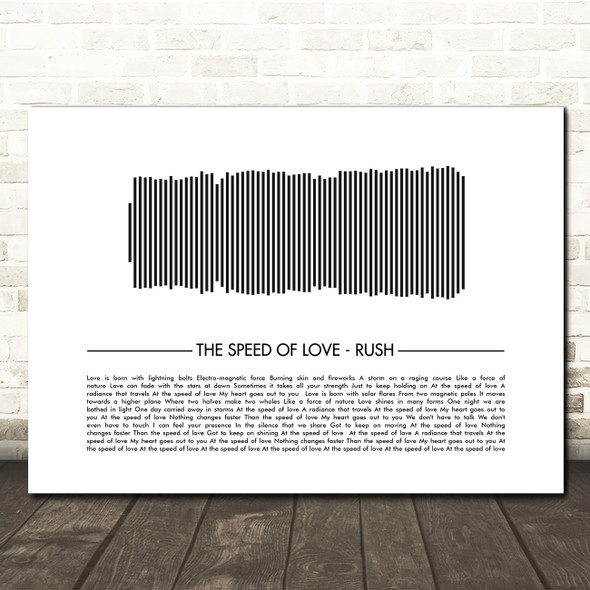 Rush The Speed of Love Sound Wave Minimal Song Lyric Wall Art Canvas Framed Print