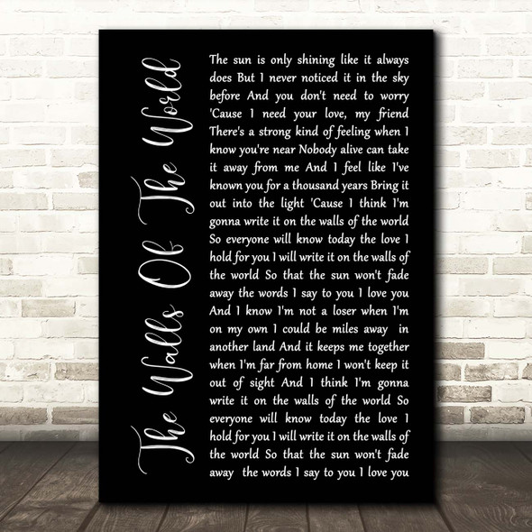 Katie Melua The Walls Of The World Black Script Song Lyric Print