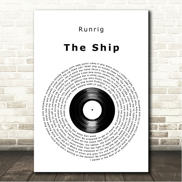 Runrig The Ship Vinyl Record Song Lyric Wall Art Canvas Framed Print