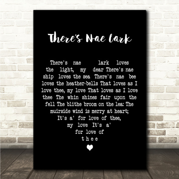 Samuel Barber Theres Nae Lark Black Heart Song Lyric Wall Art Canvas Framed Print