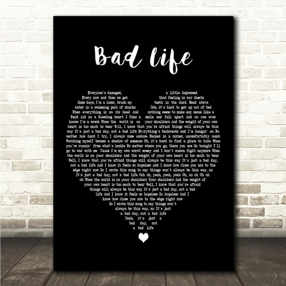 Sigrid & Bring Me The Horizon Bad Life Black Heart Song Lyric Wall Art Canvas Framed Print