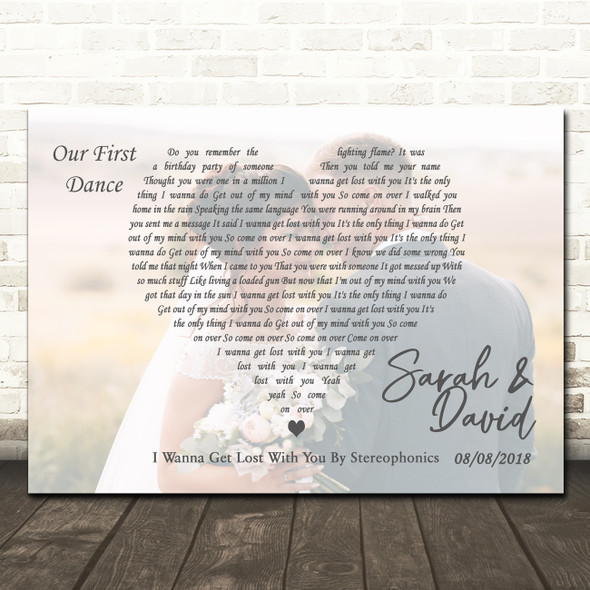 Stereophonics I Wanna Get Lost With You Full Page Landscape Photo First Dance Wedding Song Lyric Wall Art Canvas Framed Print