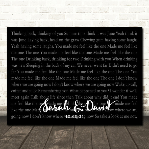 Stereophonics Dakota Landscape Smudge Black Grey Wedding Photo Song Lyric Wall Art Canvas Framed Print