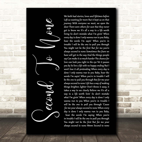 Paul Stanley Second To None Black Script Song Lyric Print