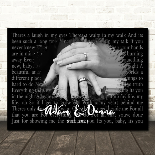 Westlife Its You Landscape Smudge Black Grey Wedding Photo Song Lyric Wall Art Canvas Framed Print