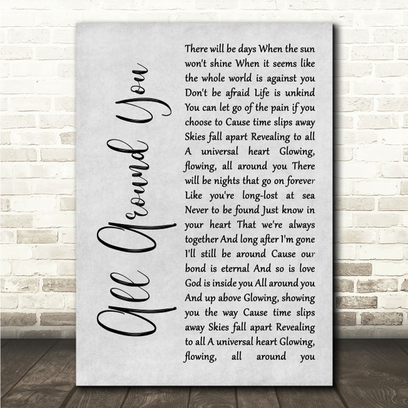 Sturgill Simpson All Around You Grey Rustic Script Song Lyric Wall Art Canvas Framed Print