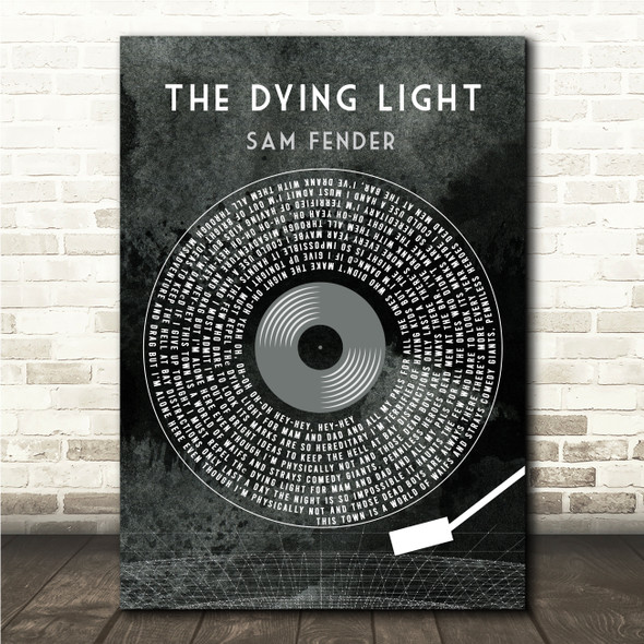 Sam Fender The Dying Light Grunge Grey Vinyl Record Song Lyric Wall Art Canvas Framed Print