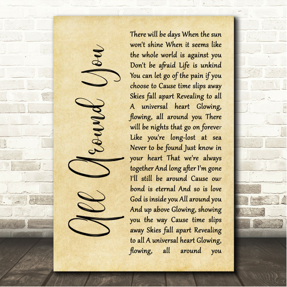 Sturgill Simpson All Around You Rustic Script Song Lyric Wall Art Canvas Framed Print