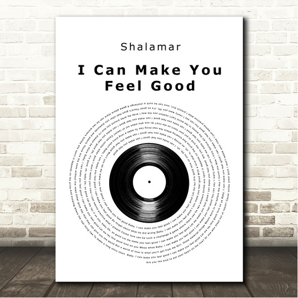 Shalamar I Can Make You Feel Good Vinyl Record Song Lyric Wall Art Canvas Framed Print