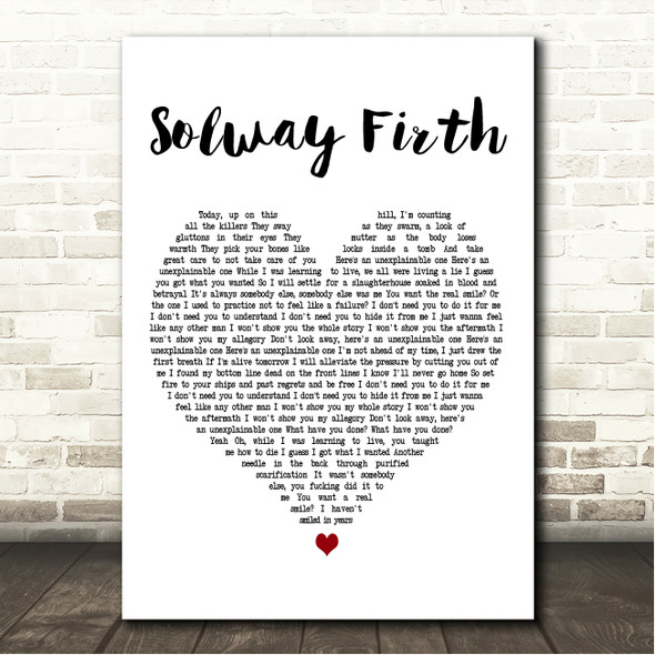 Slipknot Solway Firth White Heart Song Lyric Wall Art Canvas Framed Print