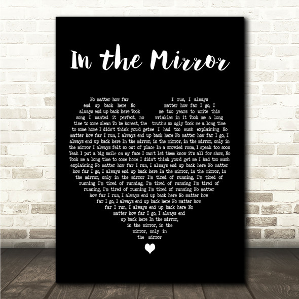 The Interrupters In the Mirror Black Heart Song Lyric Wall Art Canvas Framed Print
