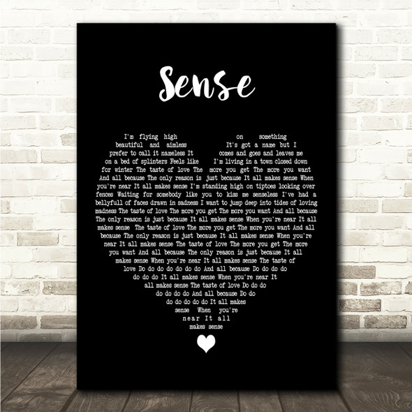 The Lightning Seeds Sense Black Heart Song Lyric Wall Art Canvas Framed Print