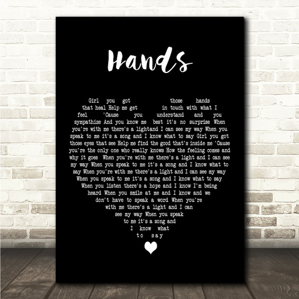The Raconteurs Hands Black Heart Song Lyric Wall Art Canvas Framed Print