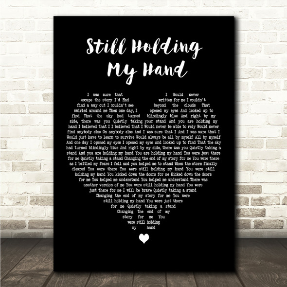 Tim Minchin Still Holding My Hand Black Heart Song Lyric Wall Art Canvas Framed Print
