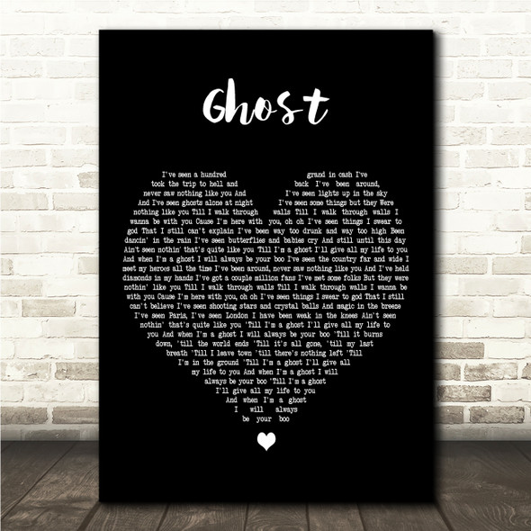 Tom MacDonald Ghost Black Heart Song Lyric Wall Art Canvas Framed Print