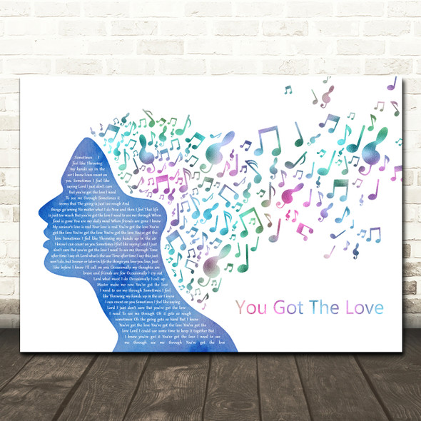 The Source feat. Candi Staton You Got The Love Colourful Music Note Hair Song Lyric Wall Art Canvas Framed Print