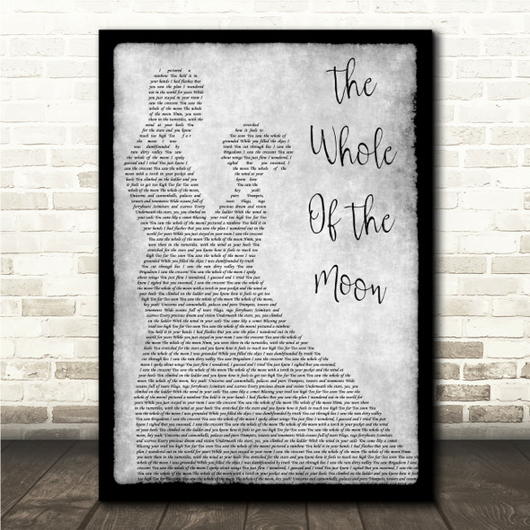 The Waterboys The Whole Of The Moon Grey Man Lady Dancing Song Lyric Wall Art Canvas Framed Print