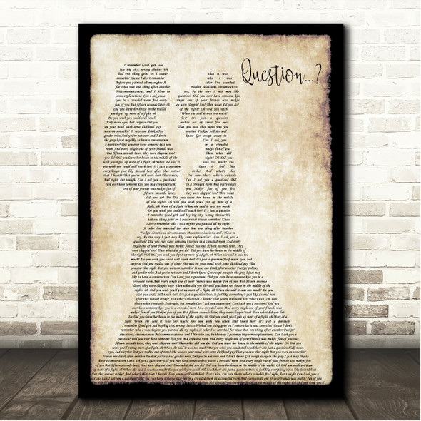 Taylor Swift Question... Lesbian Couple Two Ladies Dancing Song Lyric Wall Art Canvas Framed Print