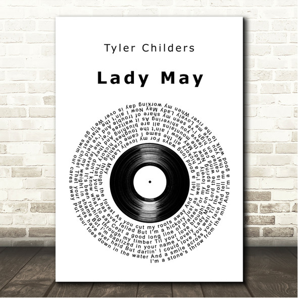Tyler Childers Lady May Vinyl Record Song Lyric Wall Art Canvas Framed Print