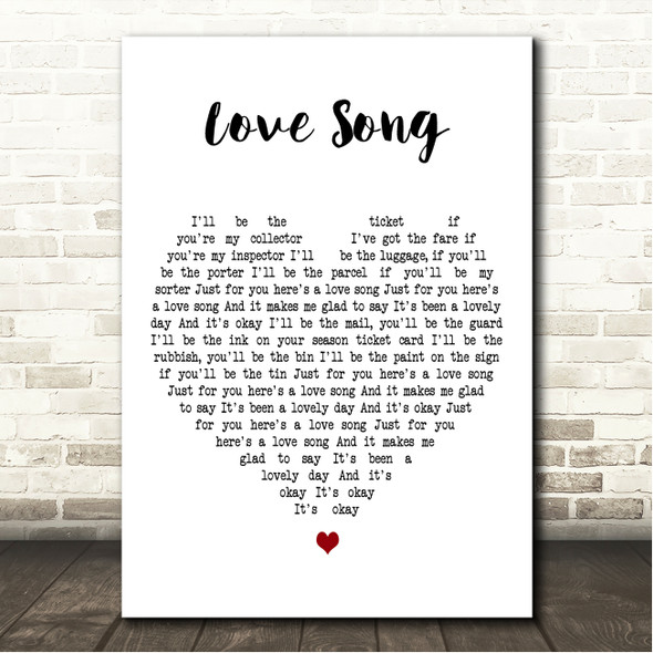 The Damned Love Song White Heart Song Lyric Wall Art Canvas Framed Print