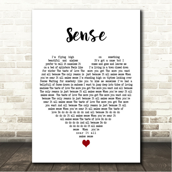 The Lightning Seeds Sense White Heart Song Lyric Wall Art Canvas Framed Print
