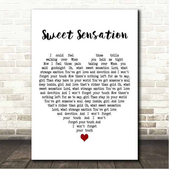 The Melodians Sweet Sensation White Heart Song Lyric Wall Art Canvas Framed Print