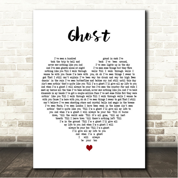 Tom MacDonald Ghost White Heart Song Lyric Wall Art Canvas Framed Print