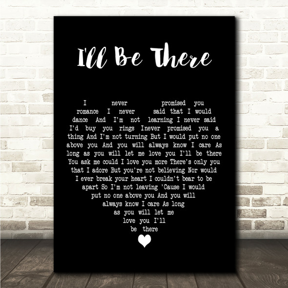 UB40 I'll Be There Black Heart Song Lyric Wall Art Canvas Framed Print