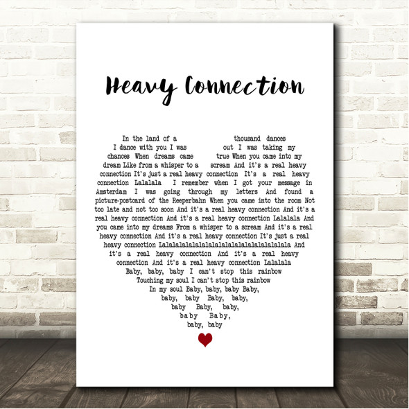 Van Morrison Heavy Connection White Heart Song Lyric Wall Art Canvas Framed Print
