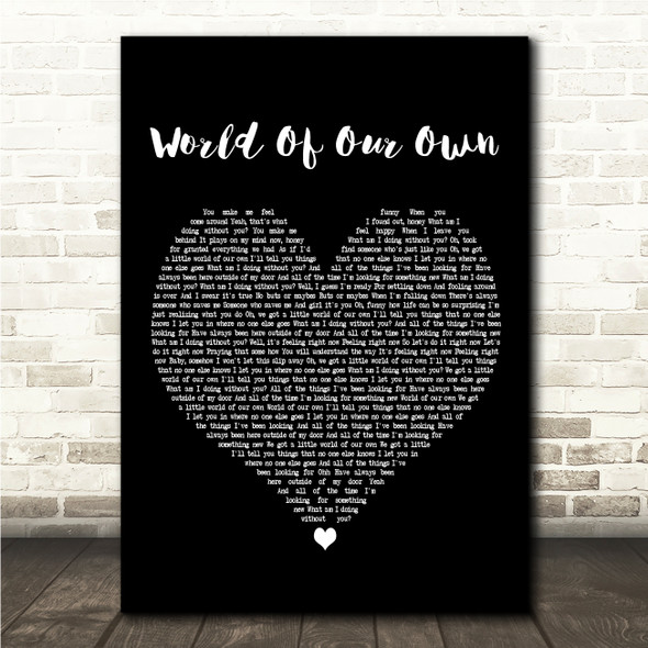 Westlife World Of Our Own Black Heart Song Lyric Wall Art Canvas Framed Print